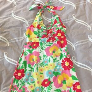 Lilly Pulitzer Floral Halter Dress with ruffle